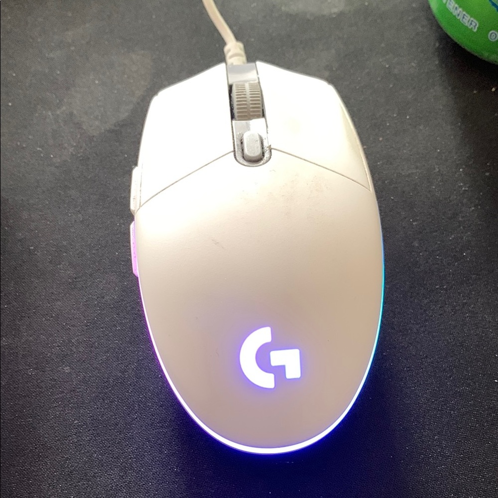 Logitech White Gaming Mouse with RGB Lighting